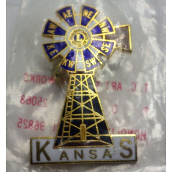 Kansas Lions Club Windmill Wheat Pins Pinbacks  NOS lot 3 - Picture 2 of 12